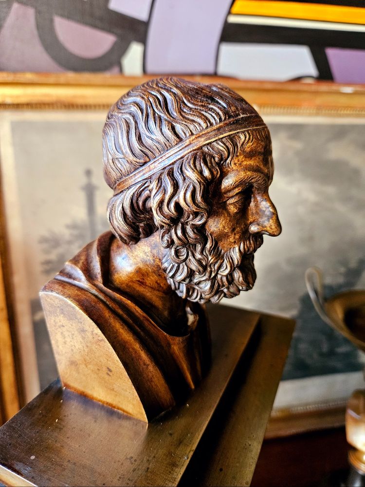 Orologio a bitta con busto di Omero 1820 ca.