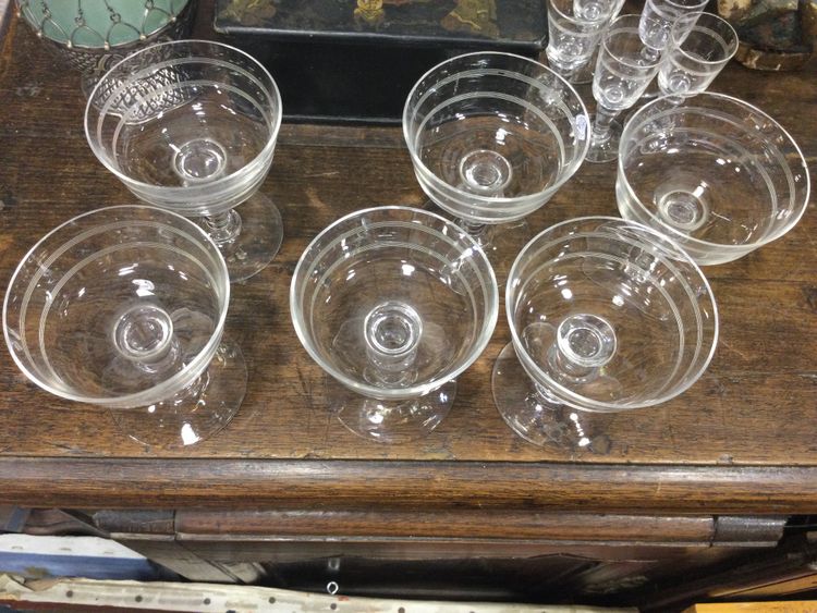 6 coupes à champagne en cristal 