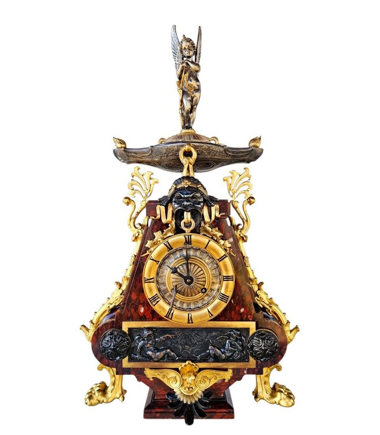 19th century Etruscan style mantel set Henri Picard