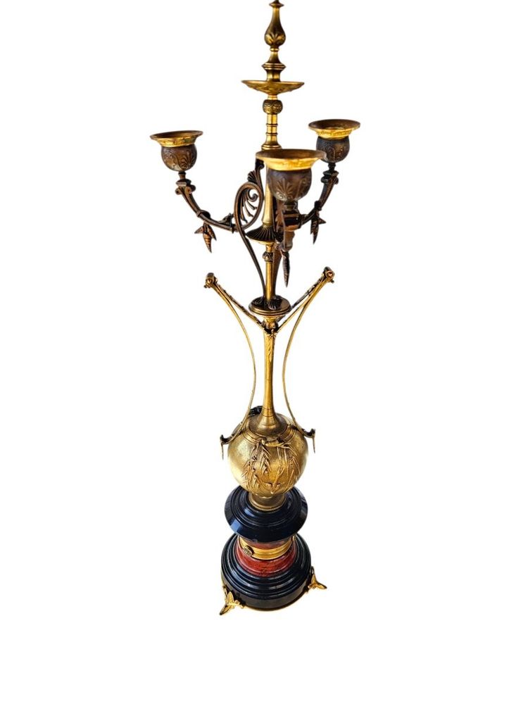 19th century Etruscan style mantel set Henri Picard