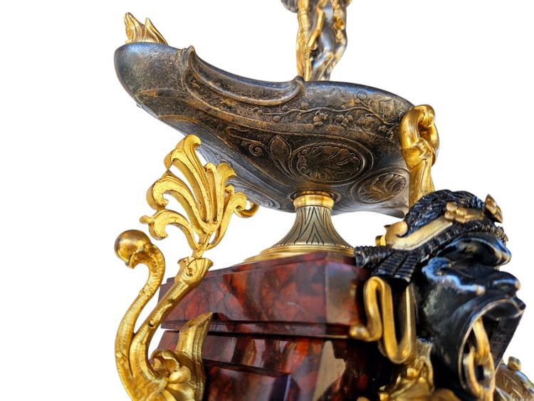19th century Etruscan style mantel set Henri Picard