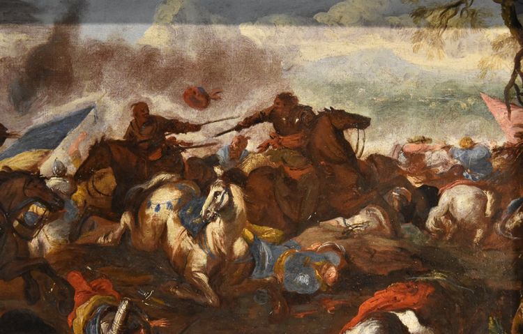 Schlacht zwischen Reitern, Antonio Calza (Verona, 1653 - Verona 1725)