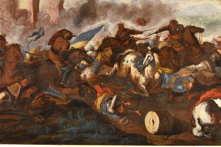 Schlacht zwischen Reitern, Antonio Calza (Verona, 1653 - Verona 1725)