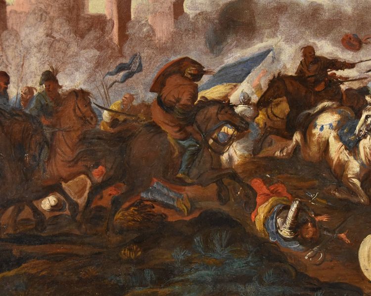 Schlacht zwischen Reitern, Antonio Calza (Verona, 1653 - Verona 1725)
