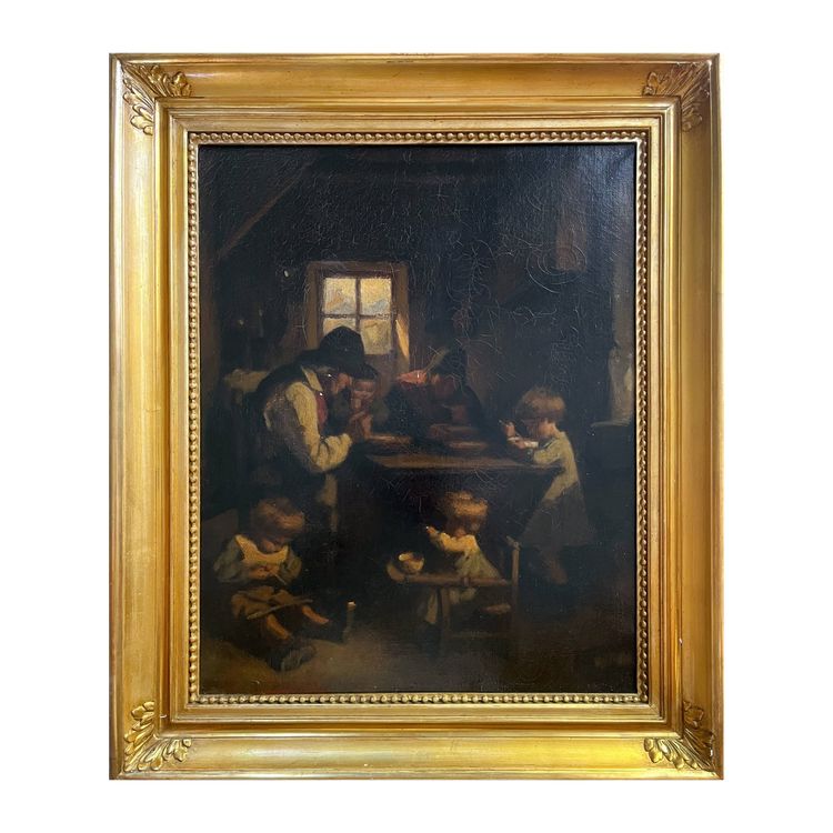 Tableau HST "Le Grand Père" par Édouard D'APVRIL (1843-1928) + cadre