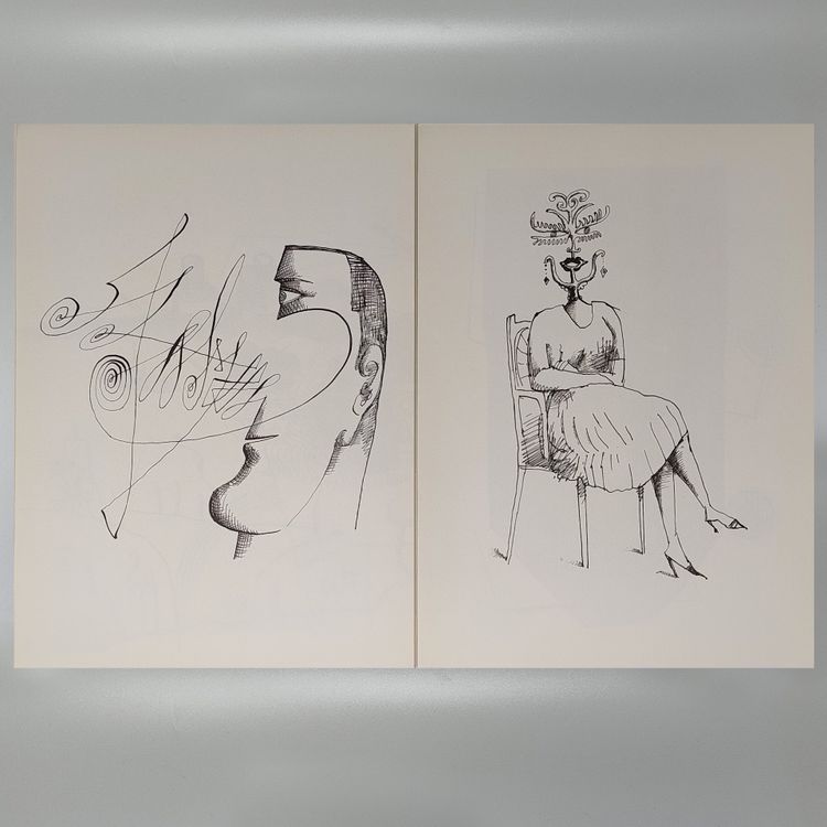 Saul Steinberg "Derriere Le Miroir" n. 157 avec quatorze lithographies de Maeght Editeur.