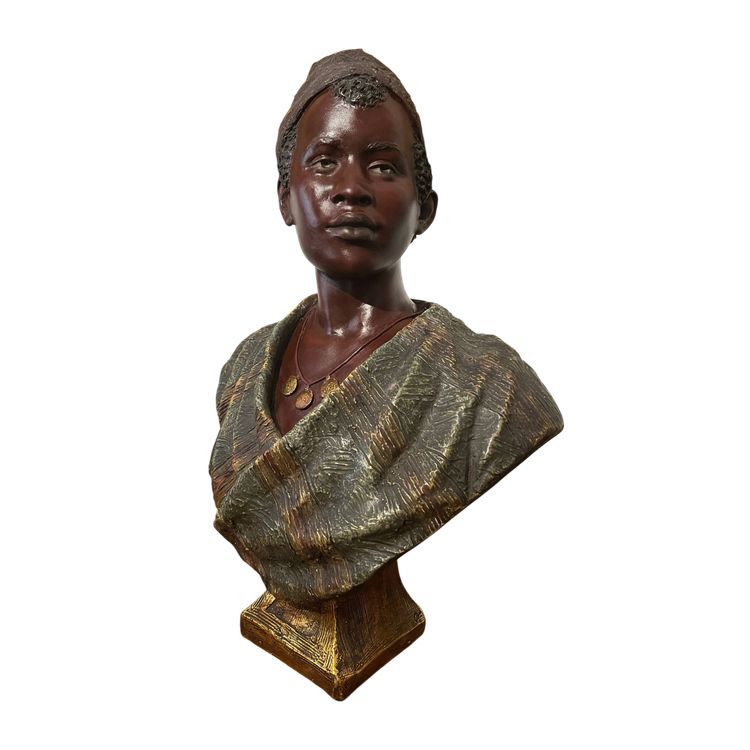 Buste d'un jeune Maure signé de Friedrich GOLDSCHEIDER (1845-1897)
