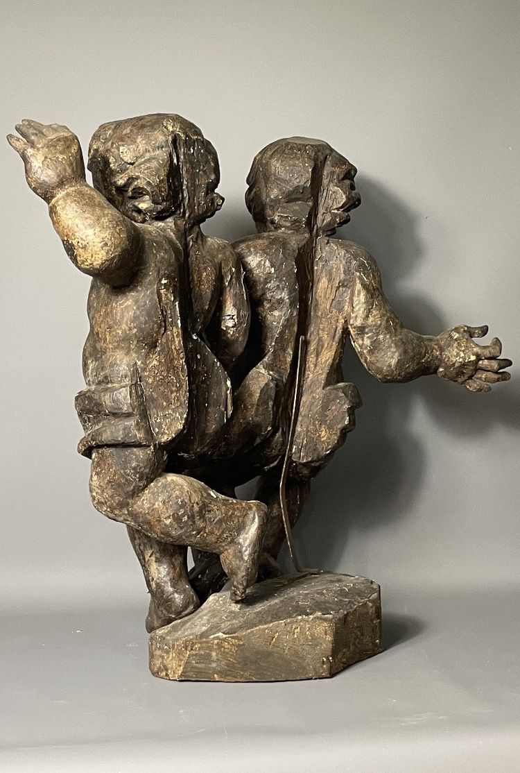 Putti, cherubs in carved wood Baroque period