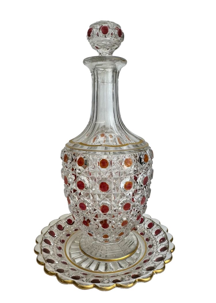 Baccarat - Carafe et son porte-carafe - modèle Diamants Pierreries 