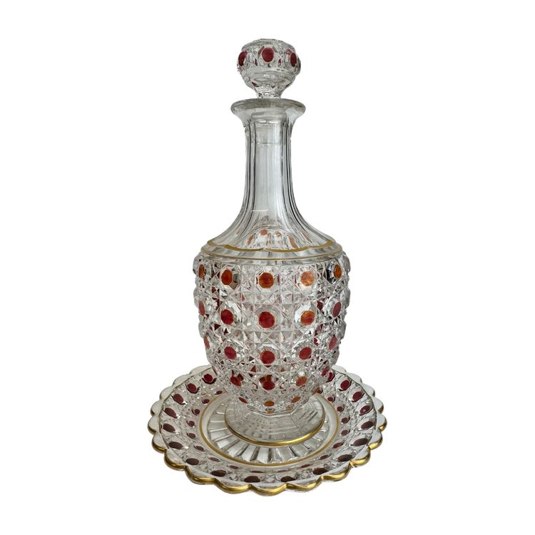 Baccarat - Carafe et son porte-carafe - modèle Diamants Pierreries 