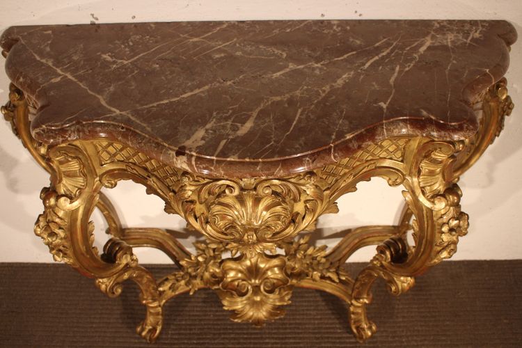 Console régence  bois doré