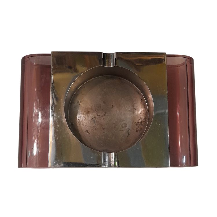Cendrier plexi et chrome par Michel Dumas circa 1970