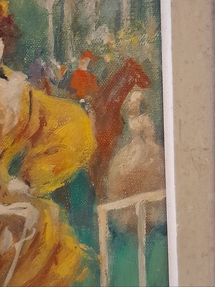 Marcel Bloch Öl auf Leinwand Elegantinnen auf der Rennbahn