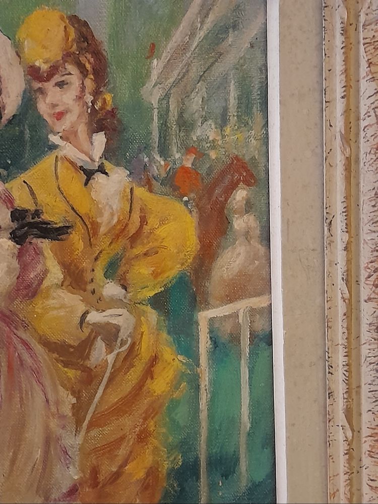 Marcel Bloch Öl auf Leinwand Elegantinnen auf der Rennbahn