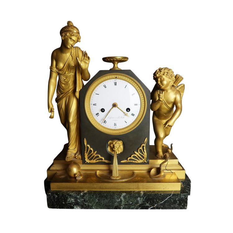 pendule bronze doré signée lefevre successeur de De Belle