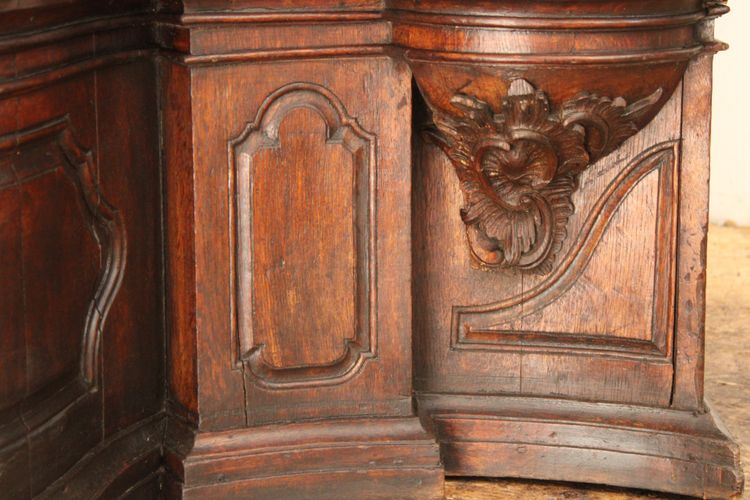 Bedeutendes Bücherregal aus Eiche, Louis XV, wiederverwendet aus dem 18. Jahrhundert