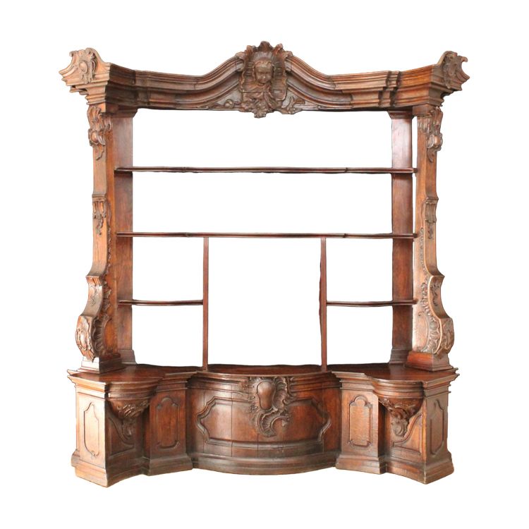 Bedeutendes Bücherregal aus Eiche, Louis XV, wiederverwendet aus dem 18. Jahrhundert