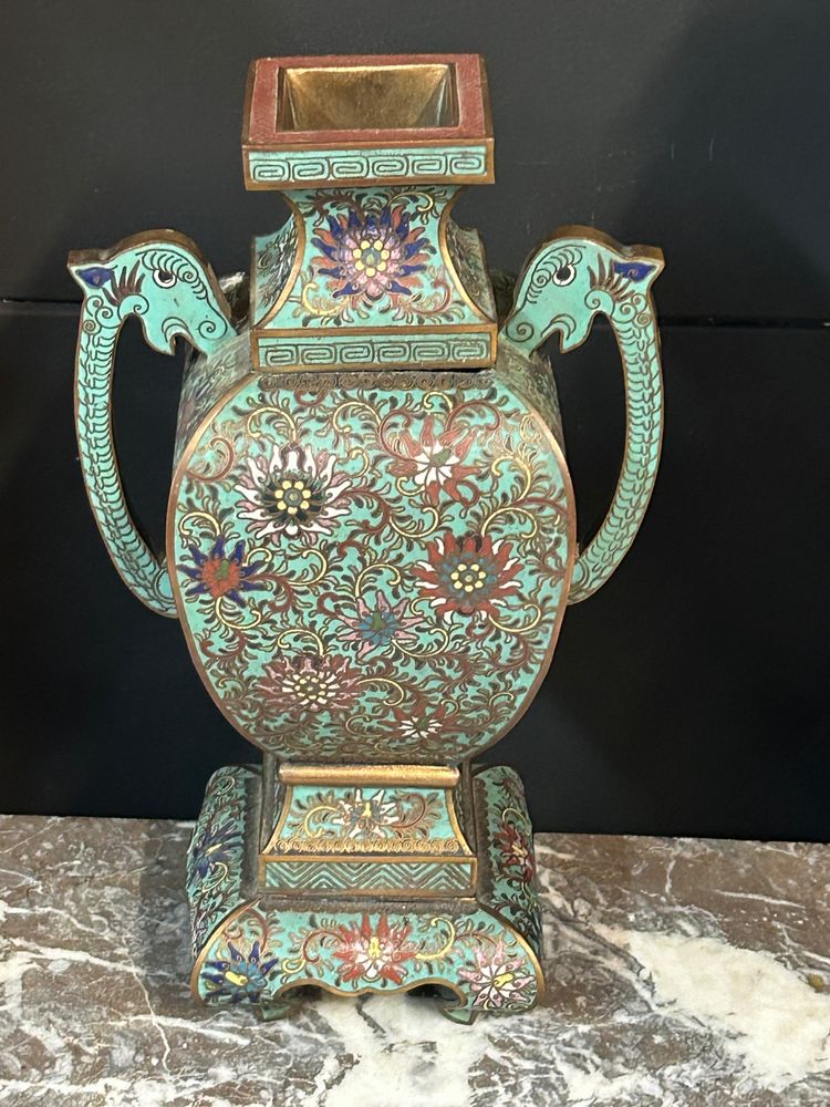 Cloisonné enamel vase, Chinese work, late 19th century - enamel - China H 34 cm