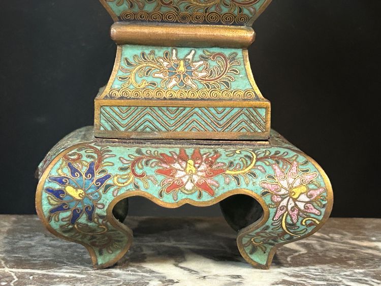 Cloisonné enamel vase, Chinese work, late 19th century - enamel - China H 34 cm