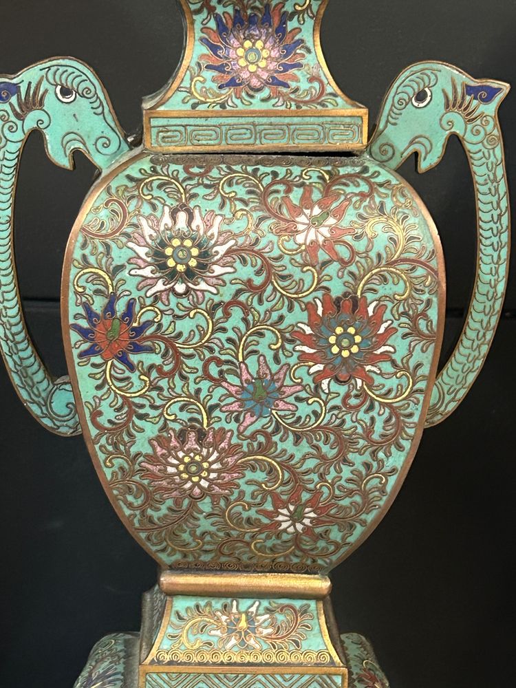 Cloisonné enamel vase, Chinese work, late 19th century - enamel - China H 34 cm