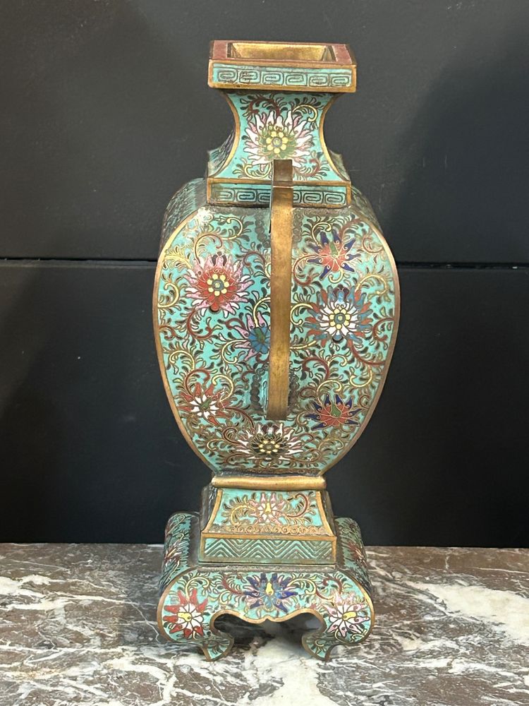 Cloisonné enamel vase, Chinese work, late 19th century - enamel - China H 34 cm