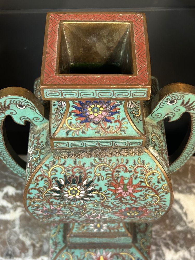 Cloisonné enamel vase, Chinese work, late 19th century - enamel - China H 34 cm