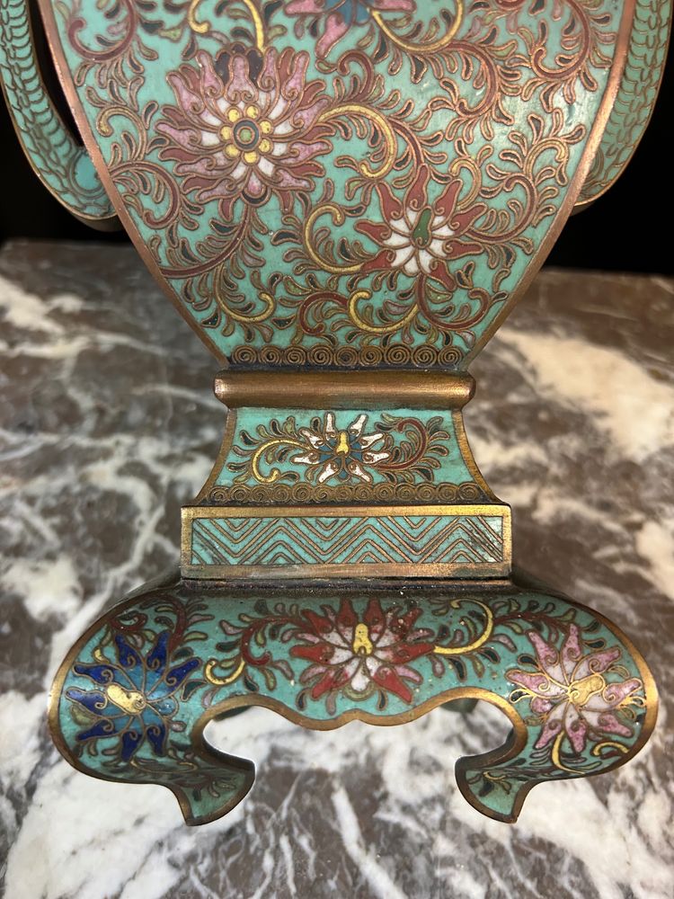 Cloisonné enamel vase, Chinese work, late 19th century - enamel - China H 34 cm