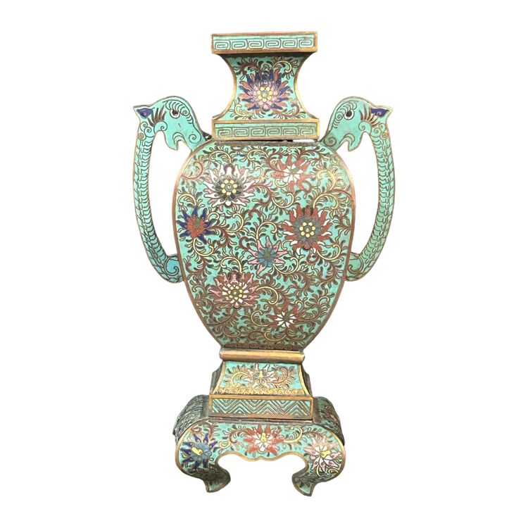 Cloisonné enamel vase, Chinese work, late 19th century - enamel - China H 34 cm