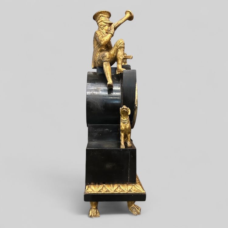 Austrian clock in lacquered and gilded wood, early 19th century - Vienna - Austria - Empire H 50 cm