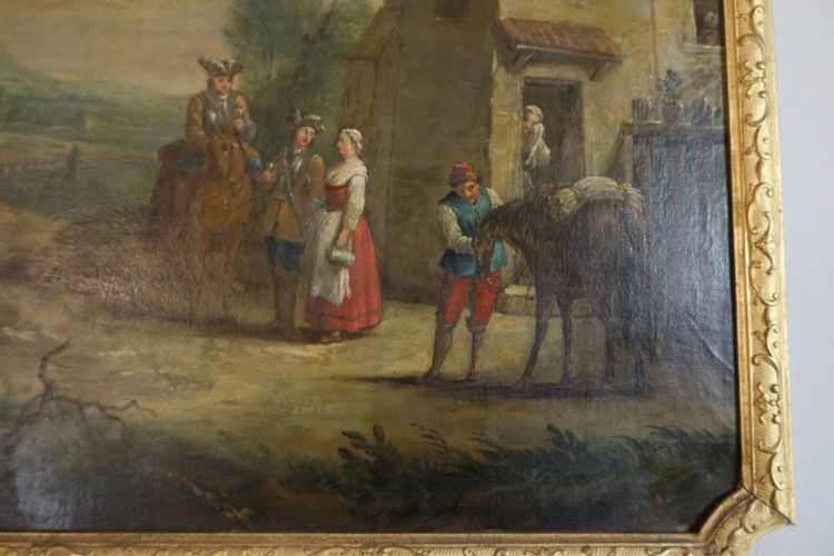 specchio trumeau in legno laccato e dorato