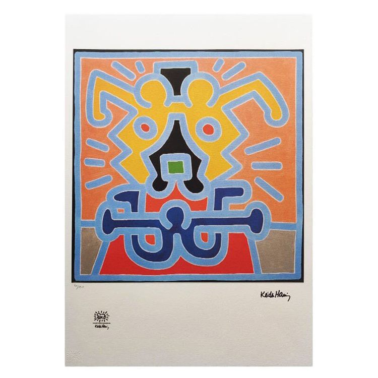 Splendida litografia originale in edizione limitata di Keith Haring degli anni '90