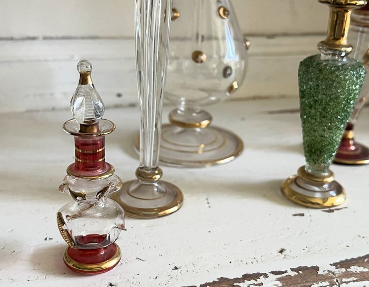 5 flacons à parfum époque Napoléon III