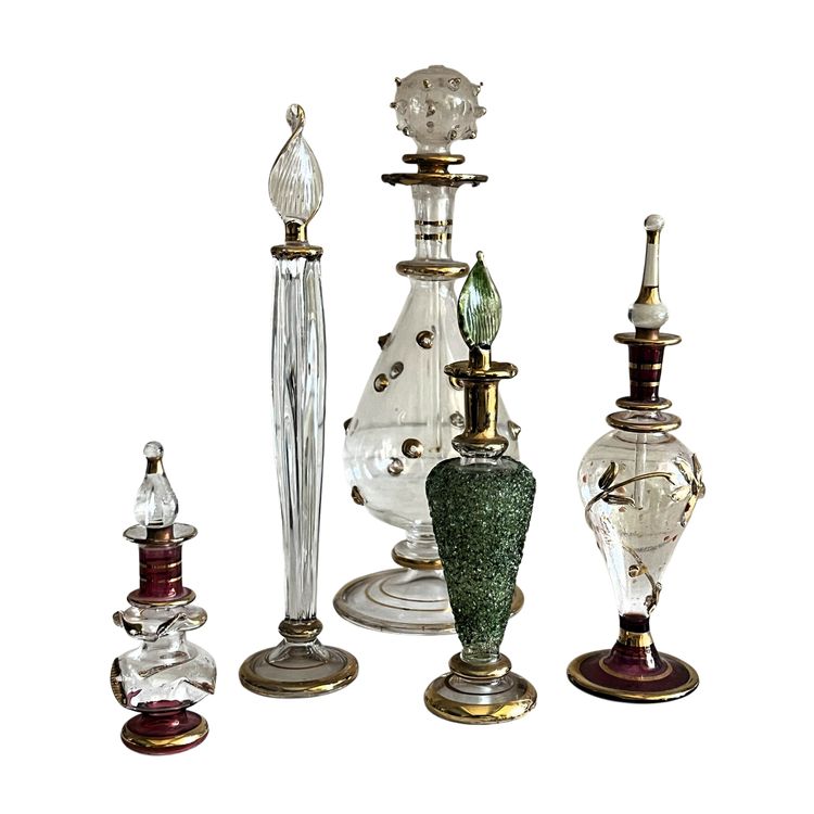 5 flacons à parfum époque Napoléon III