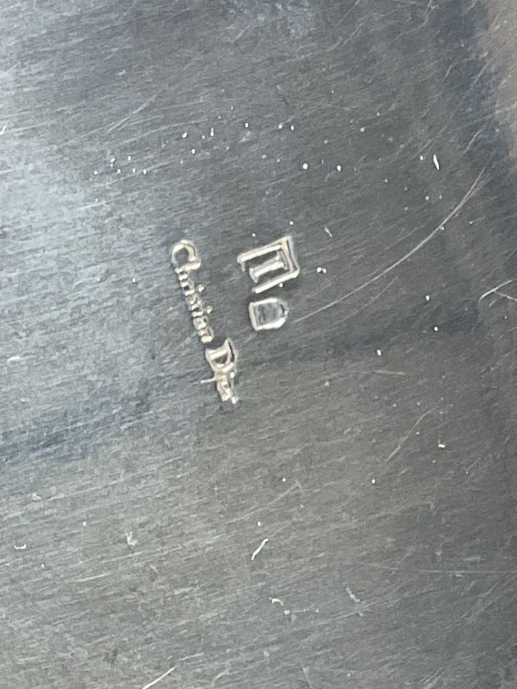 Porte stylo en metal argenté Dior