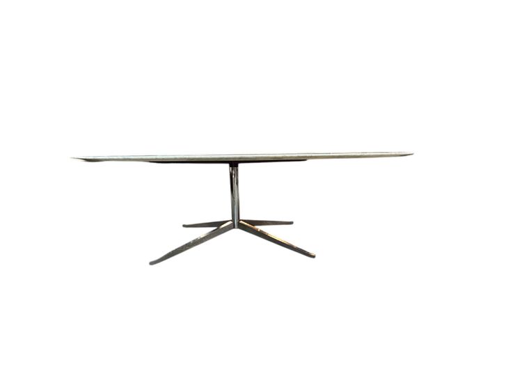 Großer ovaler Esstisch Florence Knoll Marmorplatte L 244 cm