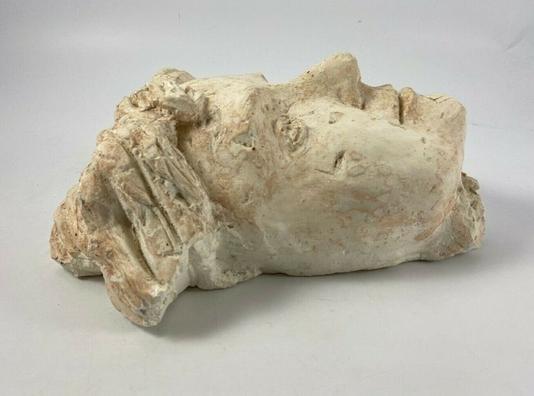 Woman's face in 1930 plaster with beautiful artist's workshop patina as is