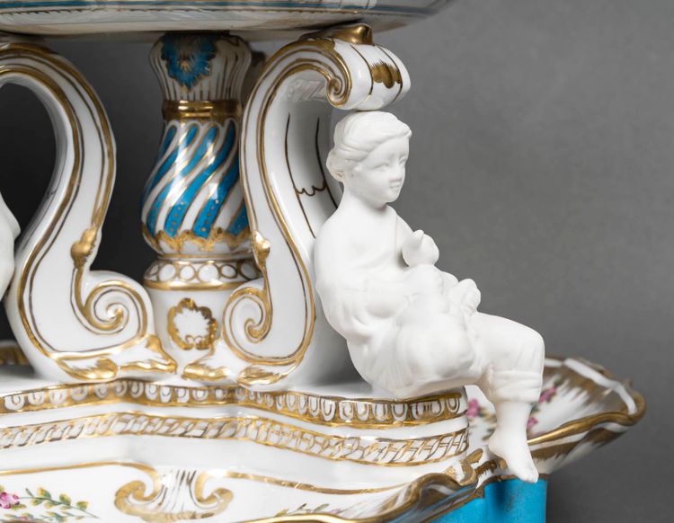 An important pair of porcelain and biscuit centerpieces, late 19th century