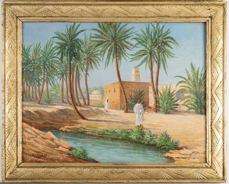 Ein Paar Ölgemälde auf Leinwand, orientalistisch, 1940er Jahre
