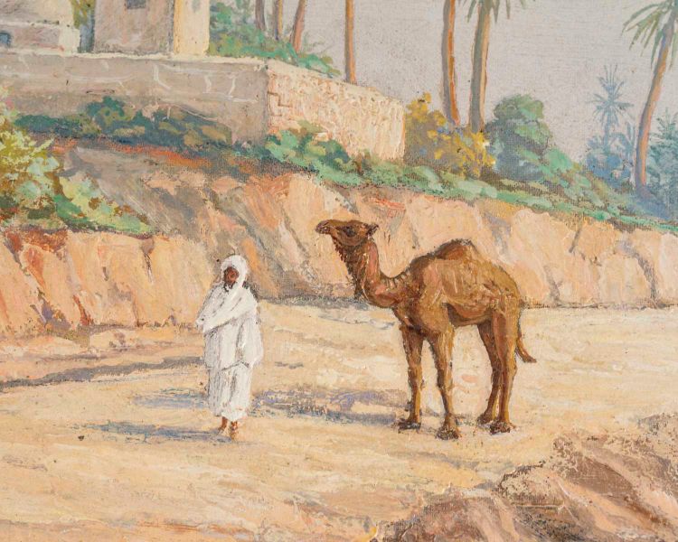 Ein Paar Ölgemälde auf Leinwand, orientalistisch, 1940er Jahre