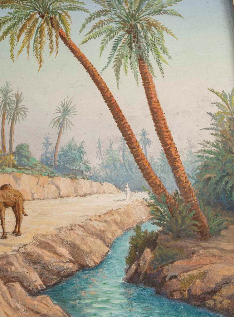 Ein Paar Ölgemälde auf Leinwand, orientalistisch, 1940er Jahre