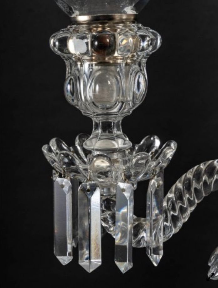 Une paire de girandoles en cristal de Baccarat, fin XIXème siècle 