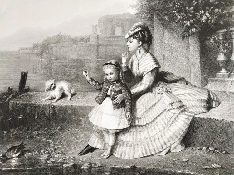 Großer romantischer Stich aus dem 19. Jahrhundert