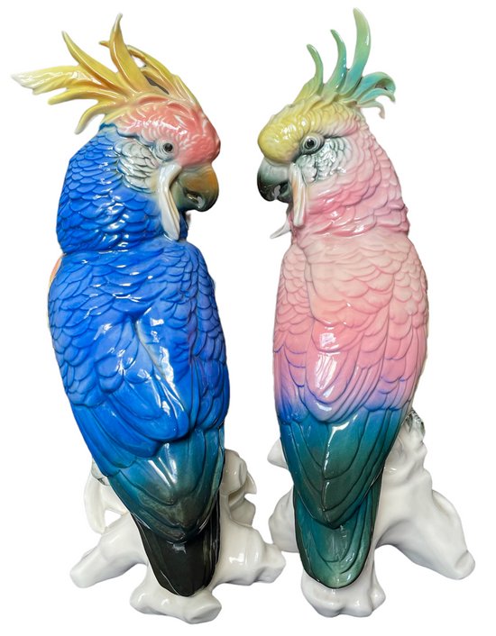 Karl Ens porcelain parrot couple