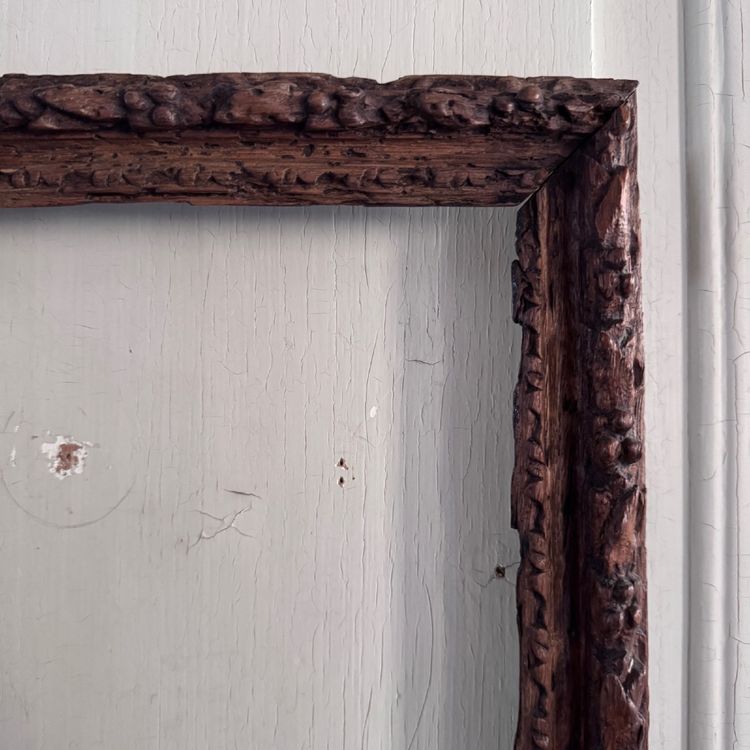 XVII. Jahrhundert Rahmen aus geschnitztem Holz Eiche Stäbchen