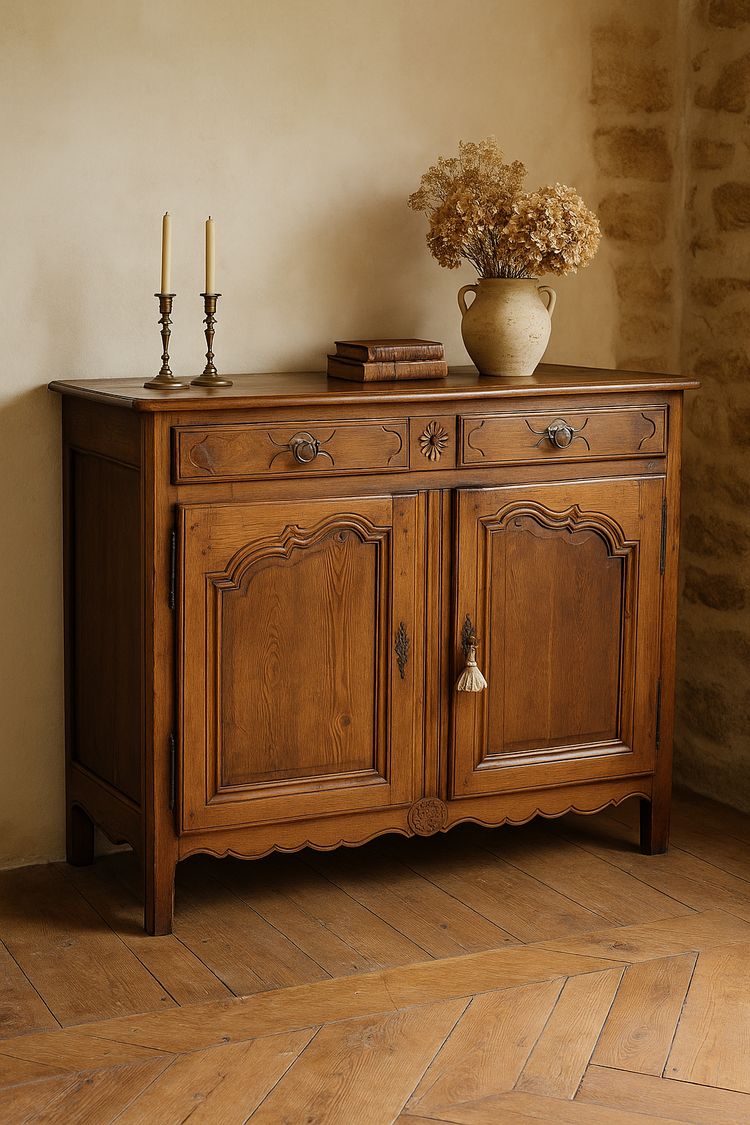 Rare Briard Sideboard in Solid Oak – 19th Century