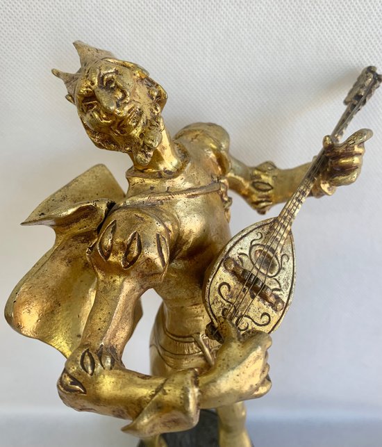 A. De Wever - Scultura in bronzo - Mefisto con mandolino