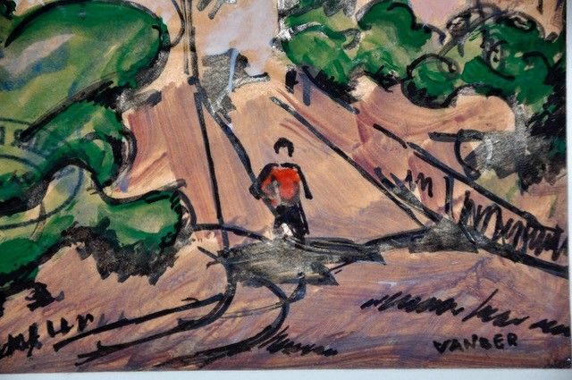 Vanber gouache sur papier circa 1960