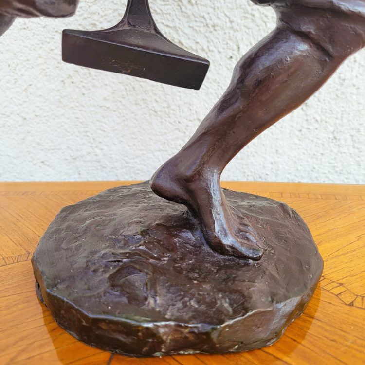 A Miniati, Arab warrior, signed orientalist bronze, early 20th century