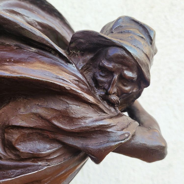 A Miniati, Arab warrior, signed orientalist bronze, early 20th century
