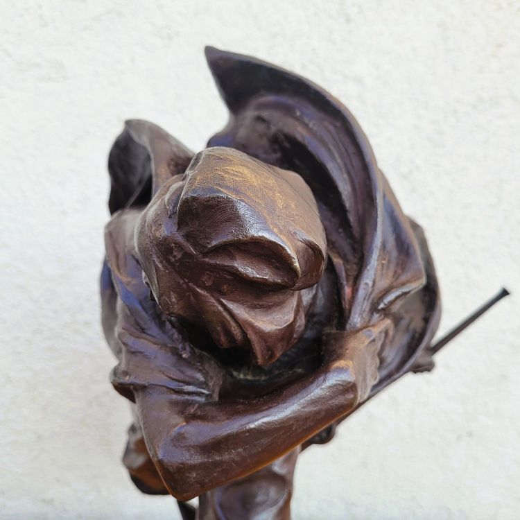 A Miniati, Arab warrior, signed orientalist bronze, early 20th century